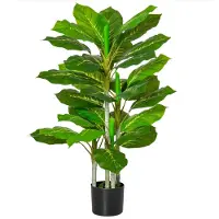 Xkiss Künstlicher Kunstpflanze mit Blättern, Künstliche Pflanzen Topf für Wohnzimmer 95 cm