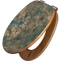 Banjado Design WC Sitz Bambus Absenkautomatik -Kupfer Patina - Toilettendeckel mit Absenkautomatik Holz/hochwertiger Bambus Klodeckel/WC-Sitz für alle gängigen Toiletten [TDB2 12893]