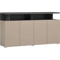 Petits-meubles Buffet Opio mit 4 Türen, Taupe und Anthrazit, 152.5cm