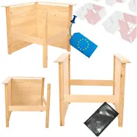 MODO24 Hochbeet Holz XL Erweiterung, Anbaumodul, Pflanzkasten, Gemüsebeet, Kräuterbeet, Massivholz Kiefer, 79x79x75 cm, Natur, ZOB