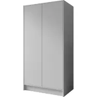 WFL GROUP Kleiderschrank im Skandi-Stil – Grifflos, Minimalistisch Garderobenschrank mit viel Stauraum für Ankleide – 100 cm – Weiß