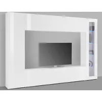 Freiraum Wohnwand >Benevent< (4-teilig) in Weiß Hochglanz - 260x180x30 (BxHxT)