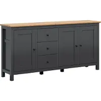 Petits-meubles Buffet Duck mit 3 Schubladen und 3 Türen, Anthrazitgrau und Holzoptik, 199cm