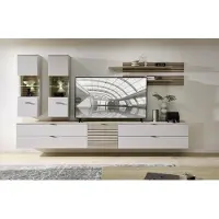 Freiraum Wohnwand >Ina< (7-teilig) in Cashmere / Riva Eiche Nachbildung - 340x185x44cm (BxHxT)