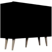 Petits-meubles Buffet Toronto mit 3 Türen, Schwarz, 120cm