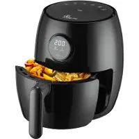 Extralink Heißluftfritteuse 2 L 1000 W Air Fryer mit Timer kompakt schwarz