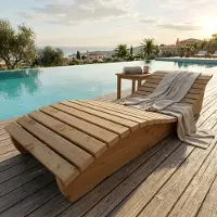 TUGA-Holztech Holzliege Wellenliege Waldsofa Relaxliege Gartenliege "Relax-Gertl" (Lärche) 1-teilig Liegebreite 70cm Himmelsliege