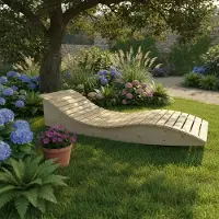 TUGA-Holztech Holzliege Wellenliege Gartenliege Himmelssofa "Pool-Moni" (Fichte) 70cm