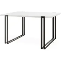 WFL GROUP Ausziehbarer Esstisch - Großer Tisch im Loft-Stil mit Schwarze Metallbeinen 120 bis 220 cm - Industrietisch für das Wohnzimmer - Spacesaver - Weiß - 120 x 80 cm