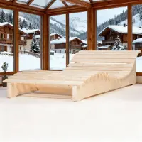 TUGA-Holztech Holzliege Wellenliege Waldsofa Relaxliege Gartenliege "Relax-Gertl" (Fichte) 1-teilig Liegebreite 140cm Himmelsliege