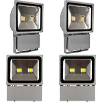 Greenmigo 4pcs 100W LED Strahler Außen 3000K Warmweiß Flutlicht Fluter IP65 Wasserdicht Flutlicht Außenstrahler für Garten Garage Sportplatz