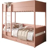 Lookway BABUSHKA Kinderetagenbett 90x200 cm, rosa