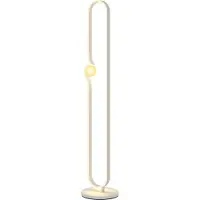 Welikera LED-Bodenlampe, Musiknoten-Design, Glasschirm, Metall, Kunststoff, Weiß