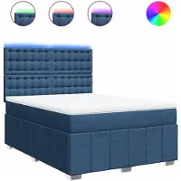 Syfax Boxspringbett mit Matratze Blau 160x200 cm Stoff