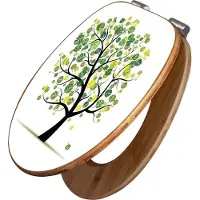 Banjado Design WC Sitz Bambus Absenkautomatik -Laubzauberbaum - Toilettendeckel mit Absenkautomatik Holz/hochwertiger Bambus Klodeckel/WC-Sitz für alle gängigen Toiletten [TDB2 10347]