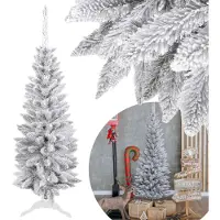 Sarcia.eu Künstlicher Weihnachtsbaum Fichte SLIM, schmal, schneebedeckt + Ständer, wie echt 150 cm