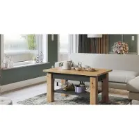 ALL4ALL Couchtisch höhenverstellbar & ausziehbar – 110–150 cm – Eiche Artisan & Anthrazit – ASTRA Sofatisch mit Stauraum – Moderner Wohnzimmertisch