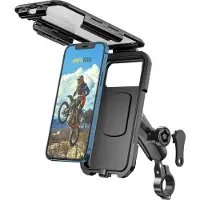 Zimtky wasserdichte Motorrad Telefon Halterung Fahrrad Telefonhalterung 1 Kugel Lenker Stamm Mobiler Halter Anti-Dieb 720 ° Rotations Aluminiumbasis für 5,5 -6.8 Cellphones (L)