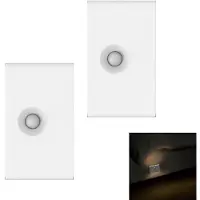 Slyrun 2 Stück Nachtlicht,mit Bewegungsmelder und Dämmerungssensor,Aufladbar Dimmbar,für Treppe,Schlafzimmer, Flur, Warmweiß