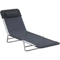 XTEILC Sonnenliege klappbar Gartenliege mit Kopfkissen Liegestuhl verstellbar mit 5-Fach Campingliege für Garten, Balkon(Schwarz)