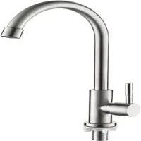 Meoiruery Küchenarmatur für Kaltwasser, 360° schwenkbarer Einhebelmischer, wassersparender Edelstahl, schlichtes und modernes Design