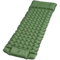 Slyrun Camping Luftmatratze mit Fußpumpe & Kissen, Isomatte aufblasbar, kompakt, 200x66x9 cm, ideal für Wandern, Strand und Outdoor