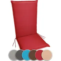 MC.Sammler sunnypillow 1 Stück Gartenstuhlauflage 120 x 50 extra Dicke 9cm Hochlehner Auflage waschbar wasserdicht Polsterauflagen Outdoor Stuhlauflage Polster Sitzkissen Gartenstuhl Rot