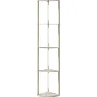Dopwii LED Standleuchte, Eckregal, dimmbar, 4 Ablagen, warmweißes Licht, 41x30x164cm, Eiche