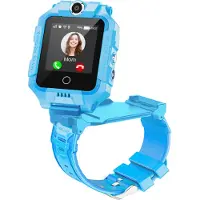 Topchances Kinder-Smartwatch mit GPS und Anrufen, HD-Touchscreen-Kindertelefonuhr, mit SMS-Videoanrufe, SOS, Schrittzähler, 360°Drehung 4G-Smartwatch für Kinder, Jungen und Mädchen,Blau