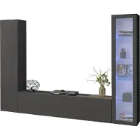 Freiraum Wohnwand >Benevent< (3-teilig) in Anthrazit matt - 260x180x30 (BxHxT)