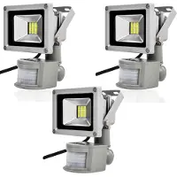 Greenmigo 3pcs 20W LED Fluter SMD Strahler mit PIR Bewegungsmelder,120°Fluter IP65 Wasserdicht Aluminiumkörper Grau Kaltweiß