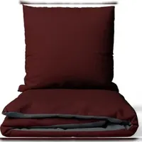 Leonado vicenti Satin Bettwäsche 155x220 cm 100% Baumwolle Bordeaux Luxus Set Uni Wendeseite Anthrazit Kissenbezug 80x80 cm Reißverschluss 4 teilig