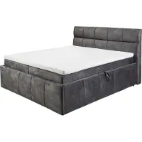 Freiraum Boxbett >AVIDANO 6< 180x200 cm Liegefläche, Bezug in grey - 203x123x213cm (BxHxT)