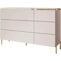Lookway Kommode mit Schubladen AURORA KASCHMIR 6S, gerade golden Beinen