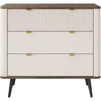 Lookway Kommode für das Wohnzimmer AUTUMN 3S auf hohen Beinen, Kaschmir / Nussbaum