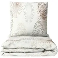 Leonado vicenti Bettwäsche 135x200 cm Winter Set Fleece Kreise Beige Weiß Grau flauschig warm 4 teilig