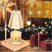 Topchances Kerzenwärmer Lampe Wachs Schmelzlampe Kerze Warme Lampe Tischlampe Schlafzimmer Nachttischlampe Geeignet für Schlafzimmer Aromatherapie Kerze Tischlampe,mit Timer,Transparent