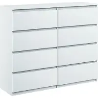 Roe furniture Kommode mit 8 Schubladen breite 120cm Sideboard moderne weiss mat