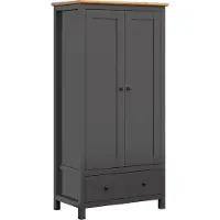 Petits-meubles Schrank Duck mit 1 Schublade und 2 Türen, Anthrazitgrau und Holzoptik, 203cm