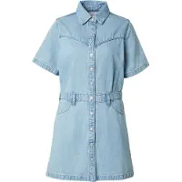Levi's Jeanskleid "WESTERN DRESS", Damen, Gr. XS (34), N-Gr, blasted stone dress, Denim/Jeans, Obermaterial: 100% Baumwolle, normal kniefrei, Kleider Jeanskleid, Durchgehender Druckknopfverschluss