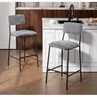 Xkiss 2er-Set Barstühle, gepolsterte Hochstühle für Küchentheke, Hausbar, Rückenlehne, Fußstütze