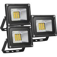Greenmigo 3x 20W SMD LED Fluter Strahler Gartenlampe Warmweiß warmweiss Licht mit Schwarz Aluminium Gehäuse Wasserdicht IP65 85-265V