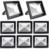 Greenmigo 8pcs 50W LED Fluter Strahler,IP65 Wasserdicht Kaltweiß 120° LED Außenstrahler Fluter Flutlicht AC 85-265V Tageslichtweiß