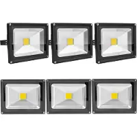 Greenmigo 6pcs 20W LED Fluter Strahler,IP65 Wasserdicht Kaltweiß 120° LED Außenstrahler Fluter Flutlicht AC 85-265V Tageslichtweiß