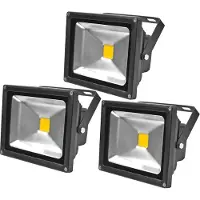 Greenmigo 3pcs 20W LED Fluter Strahler,IP65 Wasserdicht Schwarz Kaltweiß 120° LED Außenstrahler Fluter Flutlicht AC 85-265V Tageslichtweiß
