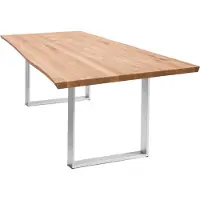 58 aufm Kessel Esstisch Massiv Danyette 180 x 90 x 74 Esszimmertisch Holz massiv Wildeiche geölt/Edelstahl gebürstet 12068-180090