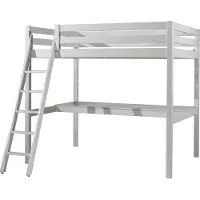 58 aufm Kessel Hochbett Karolina 209x215x190 Kinderbett Massivholz Weiß