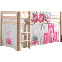 58 aufm Kessel Kinderbett Karolina 210x114x106 Massivholz Natur Textilset Princess 3