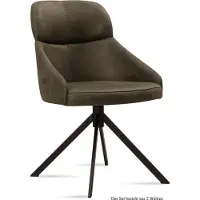 58 aufm Kessel Esszimmerstuhl (2er-Set) Deanna 52x82x63 Schwarz/Khaki