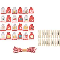 Xdovet 24 Stoffbeutel Adventskalender zum Befüllen DIY Weihnachtskalender Adventskalender Selber Befüllen Adventskalender Säckchen 10 x 15 cm